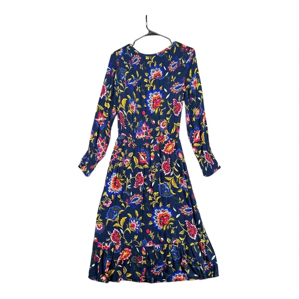 Old Navy NWT Women's S Small Boho Floral Dress Peasant Gypsy Swing Midi - Picture 2 of 15